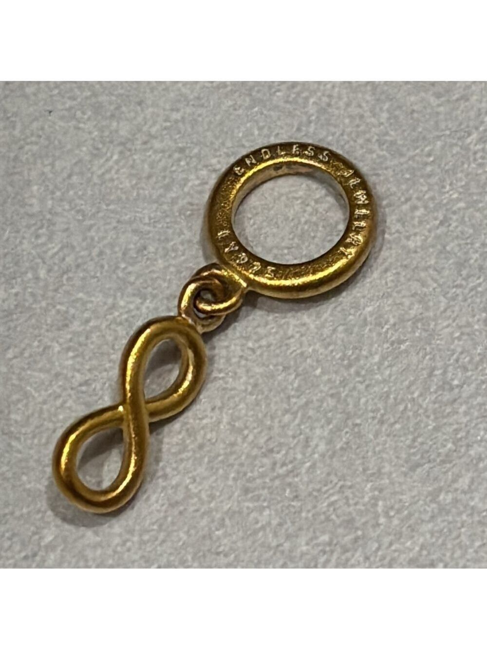 ENDLESS JEWELRY Infinity charm stamped 925 gold tone plating dangling bead